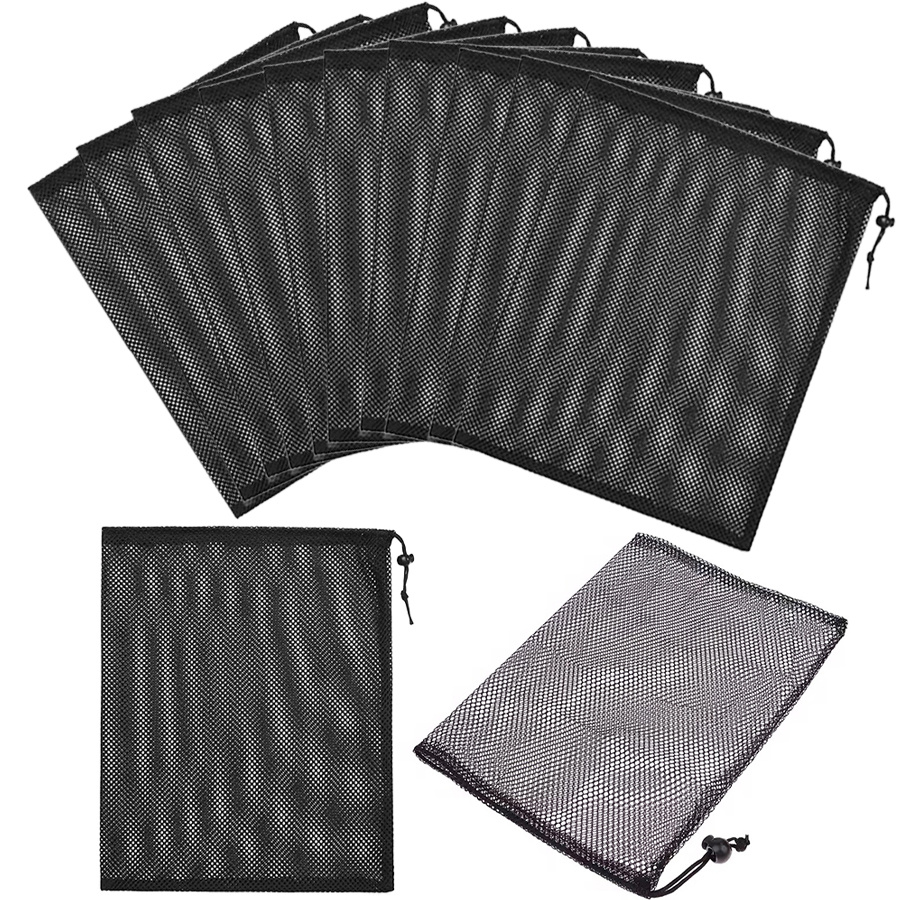 Home Gym Yoga Storage - 12 buah Tas Serut Jaring Hitam