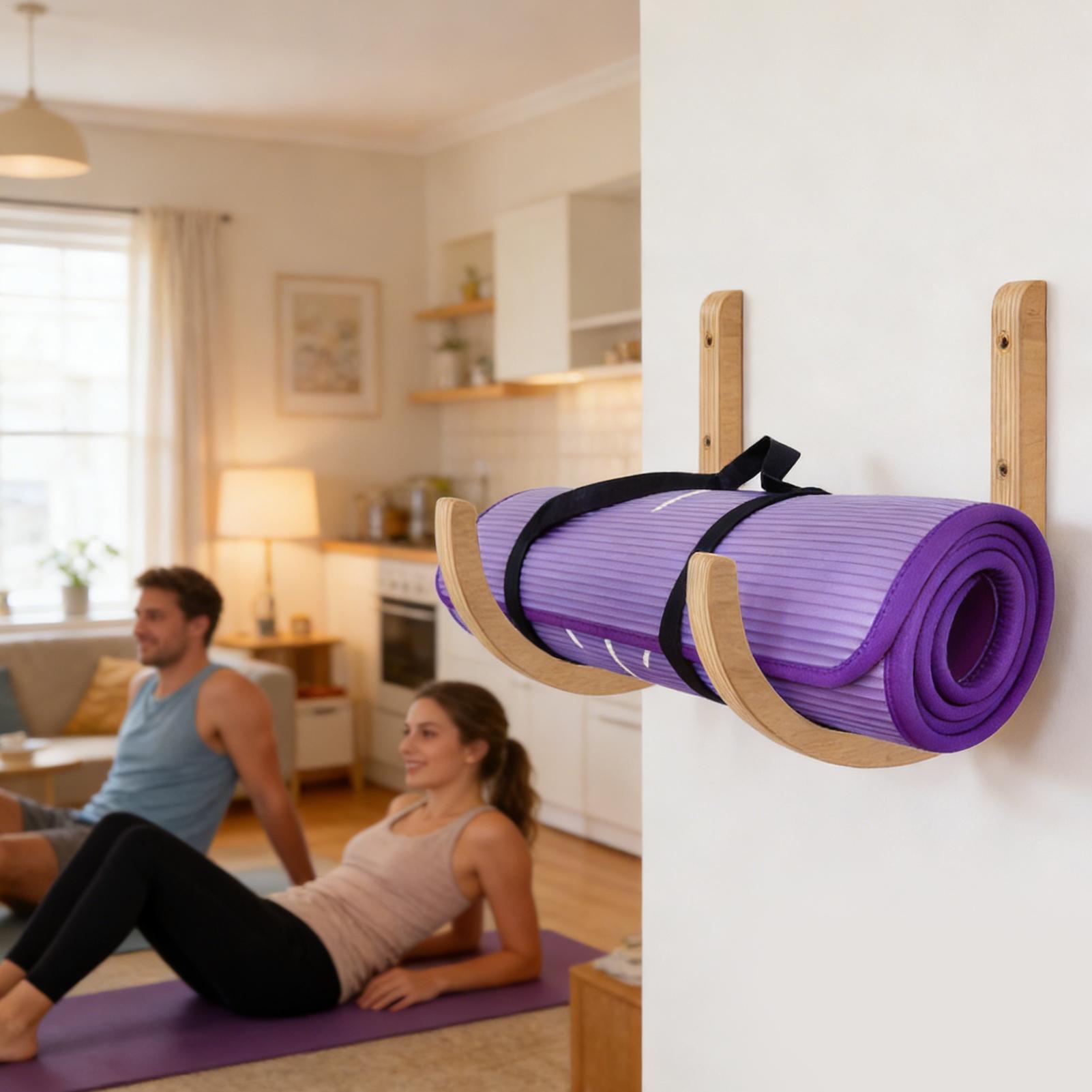 Home Gym Yoga Storage - Rak Penyimpanan Yoga Mat dari Kayu