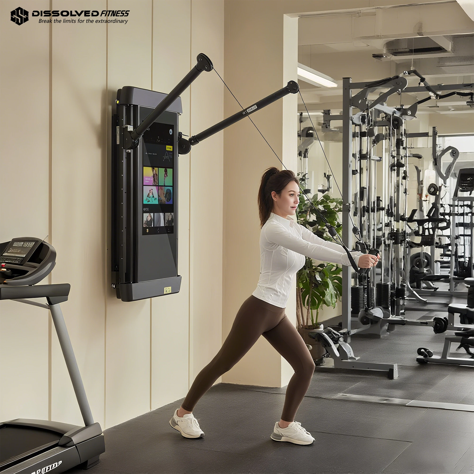 Home Gym Wall Mounted - Cermin Latihan LCD AI Pintar yang