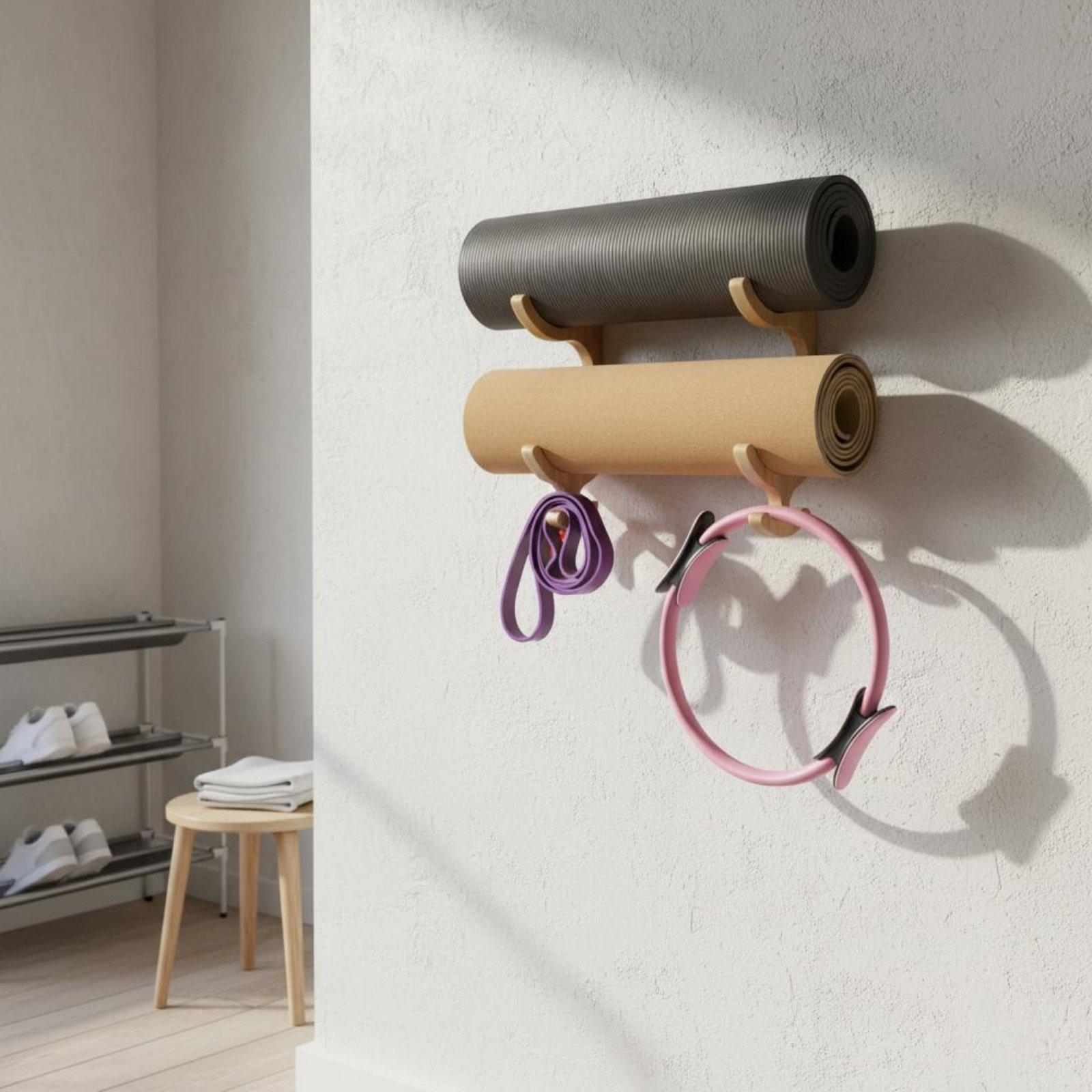 Home Gym Yoga Storage - Rak Penyimpanan Matras Yoga Kayu yang