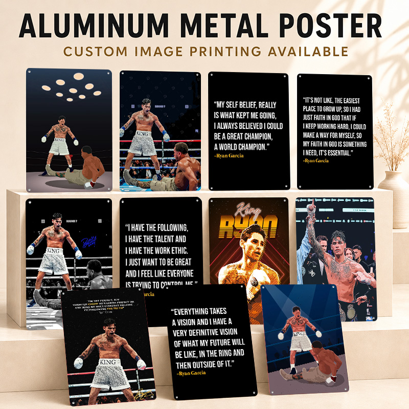 Home Gym Icon - Poster Aluminium Ryan Garcia, Papan Logam