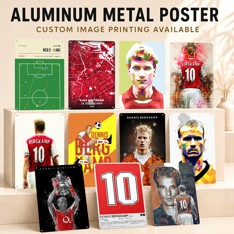 Home Gym Icon - Poster Aluminium Dennis Bergkamp, Papan Logam